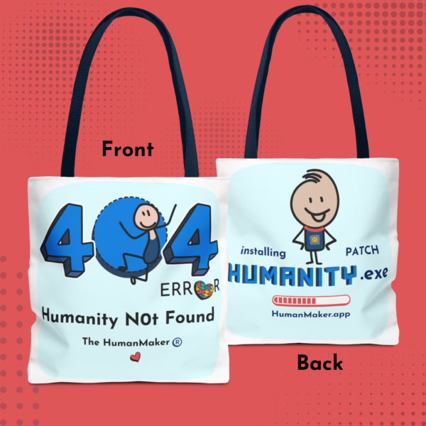 Tote Bag 3D Design Humanity Not Found (with Rowan)